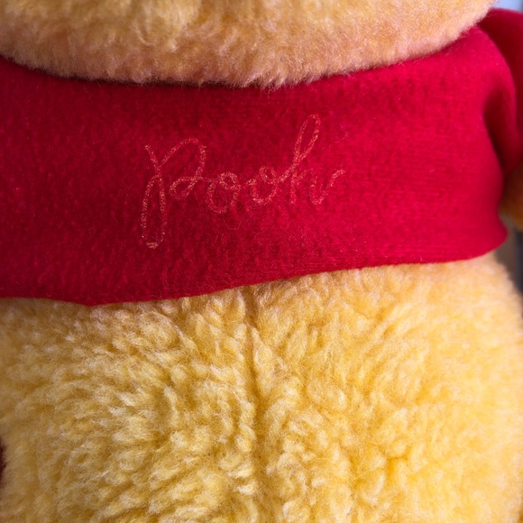 DISNEY Vintage Sears Winnie the Pooh Plush Stuffed Animal 11" Yellow/Red Cute - Picture 6 of 8
